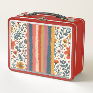 Lunch Box - flower & stripe