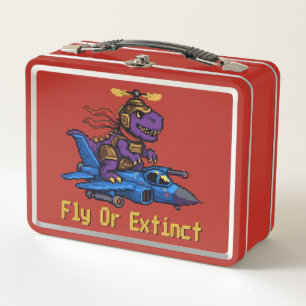 Lunch Box Fly Or Extinct Pixel Art Dinosaure Pilote De Chass