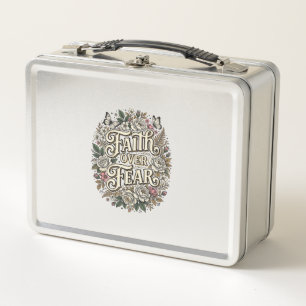 Lunch Box Foi sur la peur papillon floral vintage