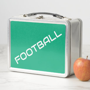 Lunch Box FOOTBALL moderne Texte blanc Arrière - plan vert