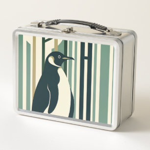 Lunch Box Forêt d'illustration de pingouin à crème verte d'o