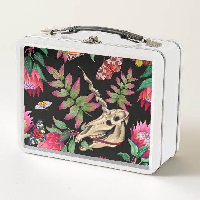 Lunch Box Forêt magique Unicorn Motif foncé. (Devant)