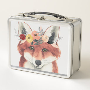 Lunch Box Fox de forestier de couronne de fleur