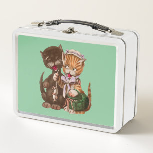 Lunch Box Fun Chat Lady Jaune Donnant Des Rats À Homme Chat