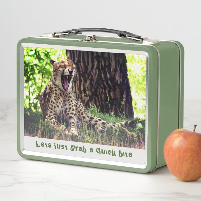 Lunch Box Fun Vert - Chat Rapide Guépard (En situation)