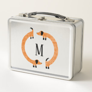 Lunch Box Funny Dachshund Saucisse Chien Monogramme