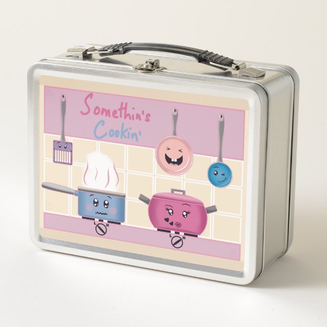 Lunch Box Funny Romantic Kitchen Scene with Cooking Utensils (Devant)