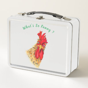 Lunch Box Funny Surprised Curious Rooster - What's So Funny