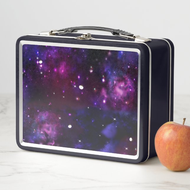 Lunch Box Galaxie bleu violet de minuit (En situation)