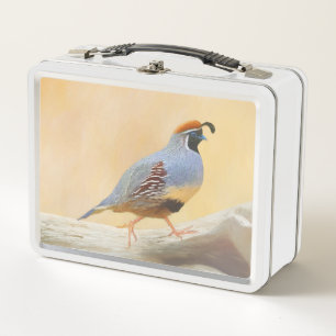 Lunch Box Gambrel's Quail Painting Original Bird Art