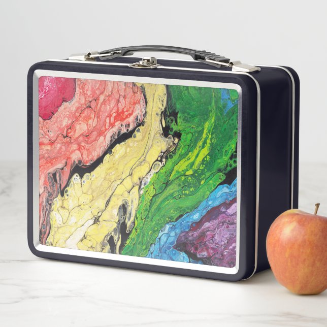 Lunch Box Gamelle abstraite de "arc-en-ciel" (En situation)