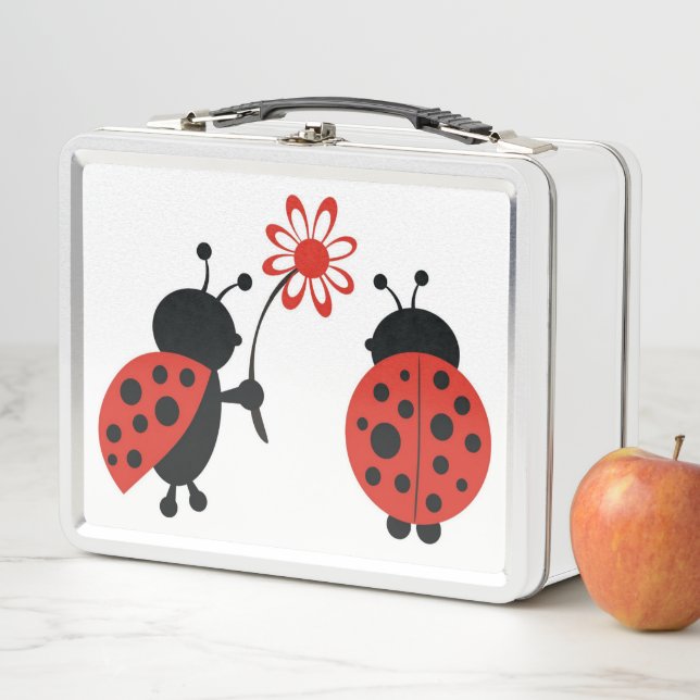 Lunch Box Gamelle en métal de coccinelle (En situation)
