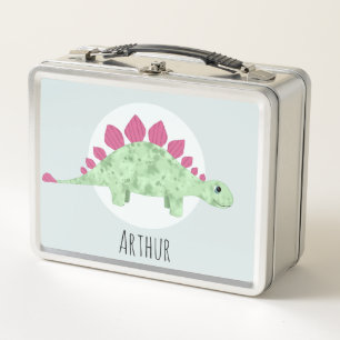 Lunch Box Garçons Bleu Cute Stegosaurus Dinosaur Cartoon Enf