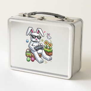 Lunch Box Garçons Joyeux Jour de Pâques Lapin Œuf Jeu Vidéo