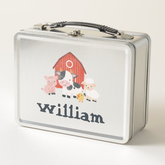 Lunch Box Garçons mignonne animal de ferme Barnyard Toddler (Devant)