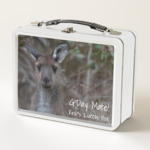 Lunch Box G'Day Mate ! Cute personnalisée Kangaroo Australie