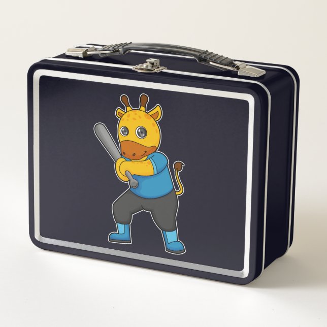 Lunch Box Girafe au baseball avec batte de baseball (Devant)