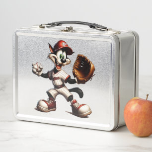 Lunch Box Goofy Cat Baseball Pitcher Monte