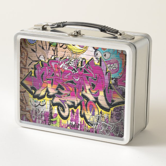Lunch Box Graffiti mot art rétro plaisir boîte à lunch (Devant)