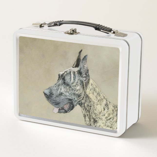 Lunch Box Grande Danse (Brindle) Peinture - Art Chien origin (Devant)