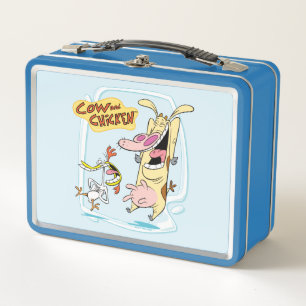 Lunch Box Graphique de rire de vache et de poulet