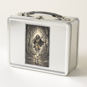 Lunch Box Gravure vintage berger et agneau forêt