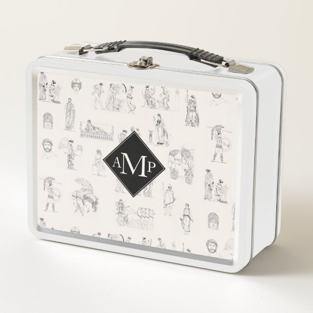 Lunch Box Grèce antique Histoire grecque Motif Monogramme (Devant)