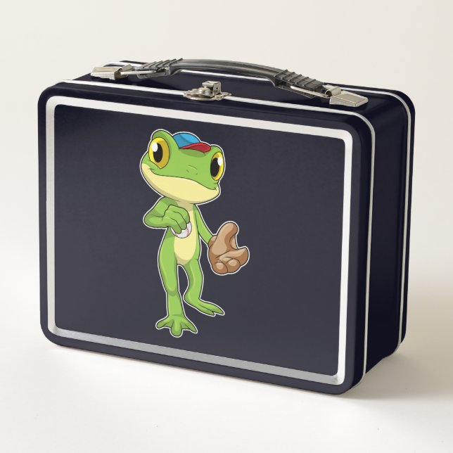 Lunch Box Grenouille au baseball avec gant de baseball (Devant)