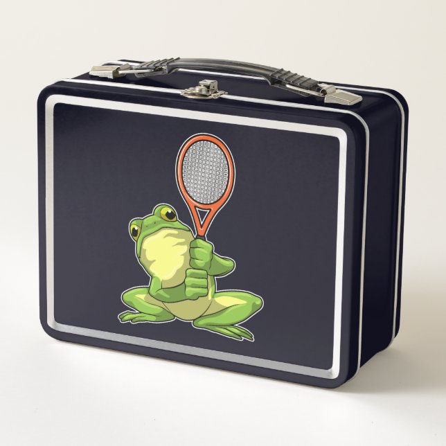 Lunch Box Grenouille au tennis avec raquette de tennis (Devant)