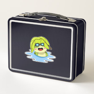 Lunch Box Grenouille avec feuille à la natation