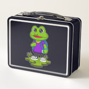 Lunch Box Grenouille comme randonneur avec sac à dos