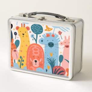 Lunch Box Groupe d'animaux imaginaires colorés