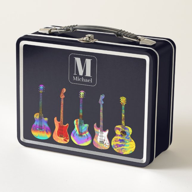Lunch Box Guitares colorées Monogramme Noir (Devant)