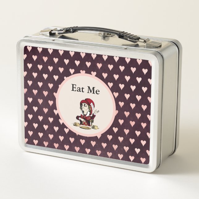 Lunch Box Haine folle "Mat Me" Coeurs bordeaux et roses (Dos)