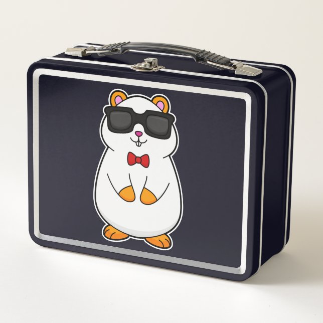 Lunch Box Hamster avec lunettes de soleil et cravate à mâcho (Devant)