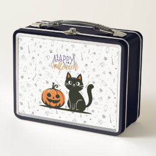 Lunch Box Happy Halloween chat et citrouille