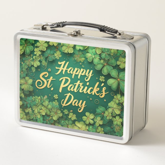 Lunch Box Happy St. Patrick’s Day Clover Design (Devant)