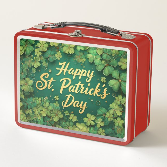 Lunch Box Happy St. Patrick’s Day Clover Design (Devant)