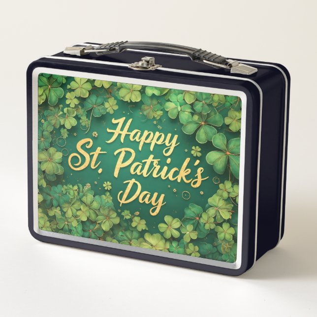 Lunch Box Happy St. Patrick’s Day Clover Design (Devant)