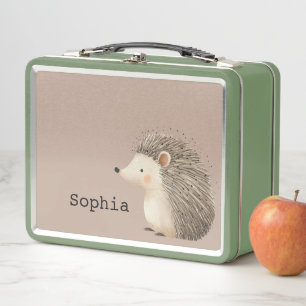 Lunch Box Hérisson Brown Crème Cute Personnalisé