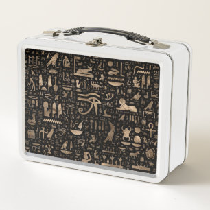 Lunch Box Hiéroglyphes égyptiens antiques - noir et or