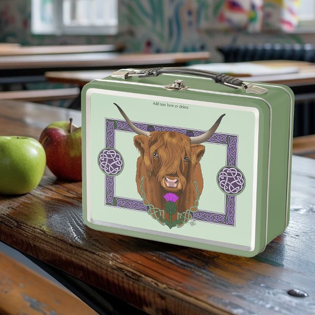 Lunch Box Highland Scottish Vache Purple Celple Knot Work (Créateur téléchargé)
