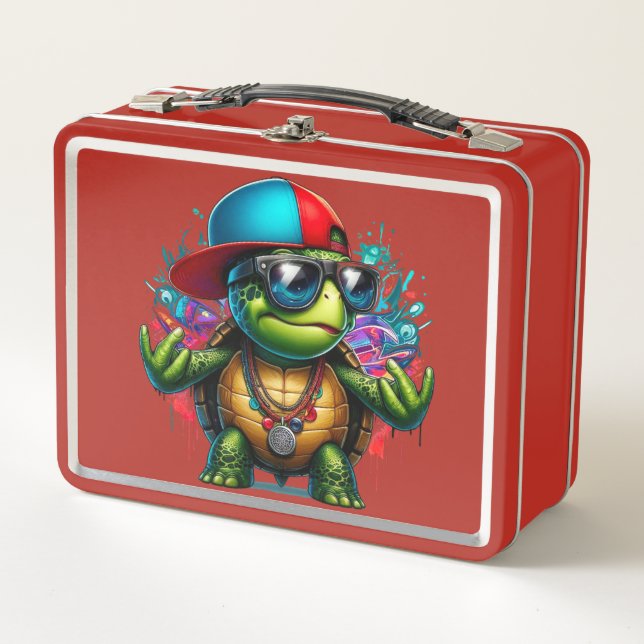 Lunch Box hip hop de tortue cool (Devant)