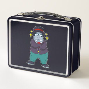 Lunch Box Hippo en forme de groom avec Suit.PNG