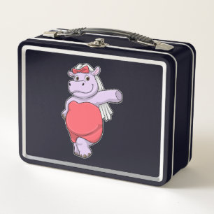 Lunch Box Hippo en mariée avec Voile & Bow