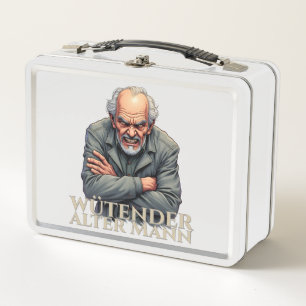 Lunch Box Homme âgé en colère – Illustration de dessin animé