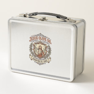 Lunch Box Huile d'onction d'huile d'olive Jésus Étiquette Hu