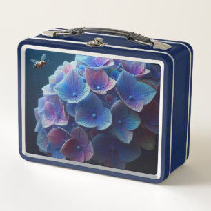 Lunch Box Hydrangeas Floral Purple et Bleu
