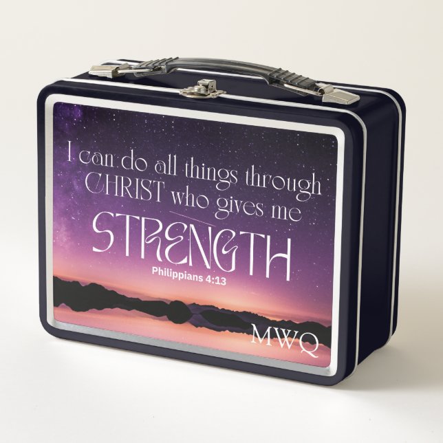 Lunch Box I CAN DO ALL THINGS Christian Monogram  (Devant)
