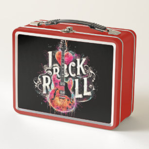 Lunch Box I Love Rock N Roll Guitare Électrique Peinture